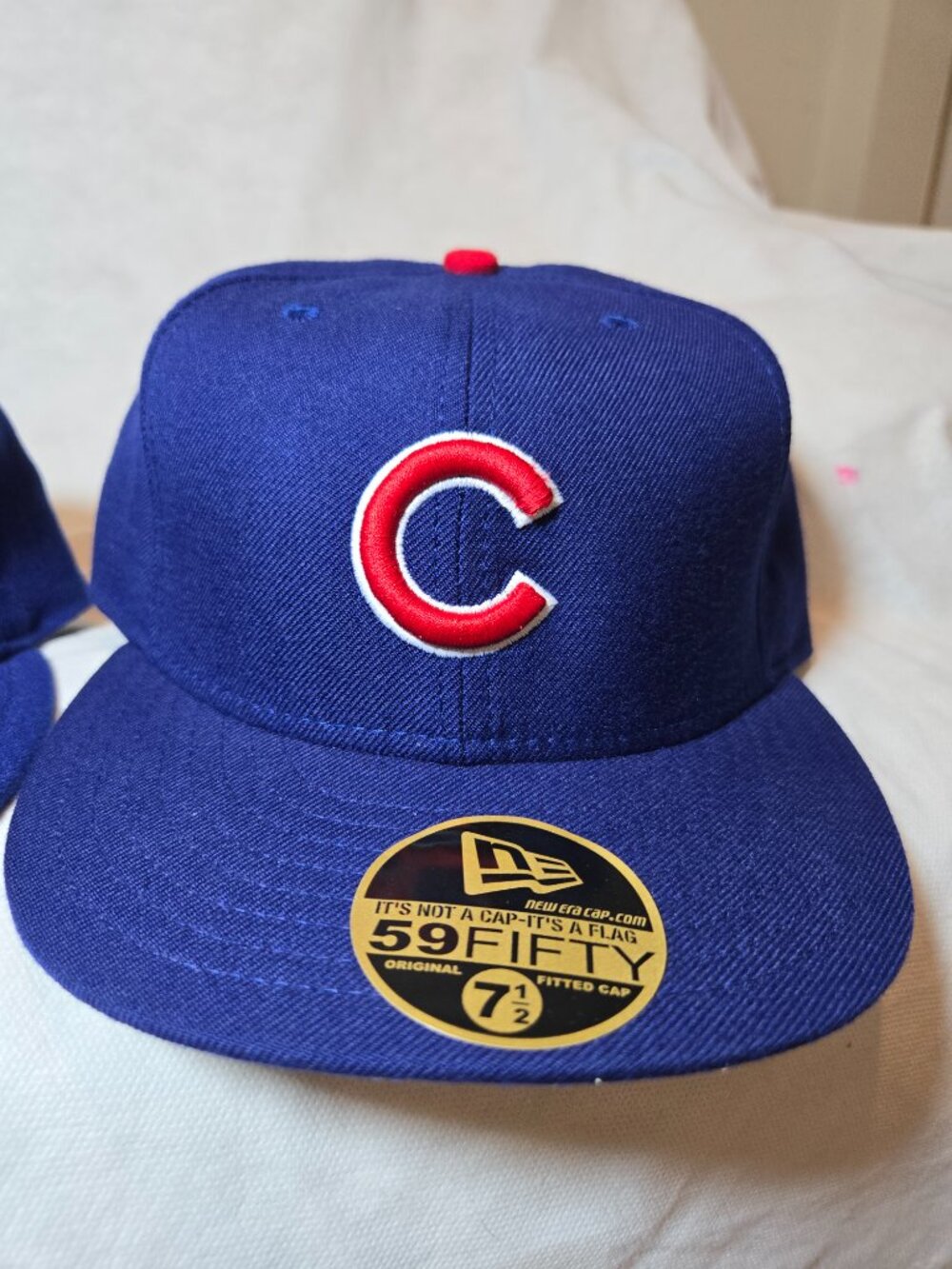 Vintage Chicago Cubs NewEra Fitted Hat Classic Grey Underbrim 7 1/2  7-3/4